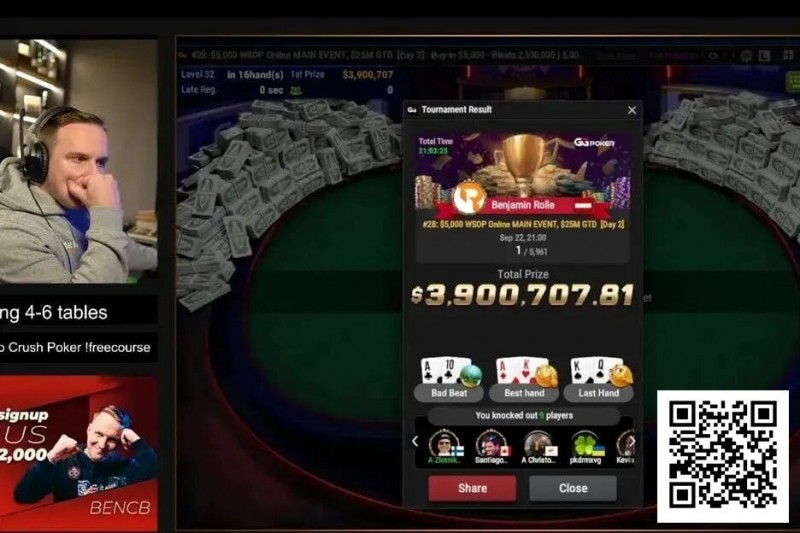 【DD扑克】线上WSOP主赛冠军的忠告：善用剥削策略，不要过度迷信GTO！