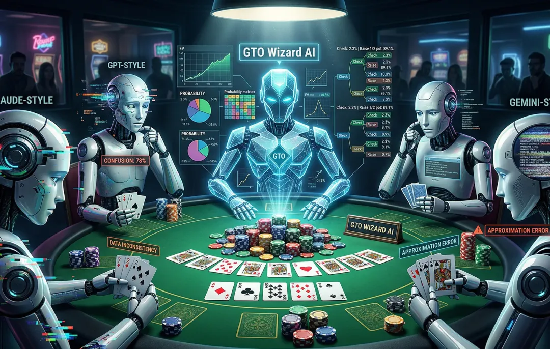 【DD扑克】大模型集体扑克“翻车”：GTO Wizard一穿二十，人类玩家暂时安全