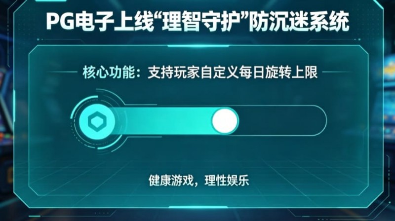 【DD扑克】防沉迷功能:PG电子上线“理智守护”系统,支持玩家自定义每日旋转上限。