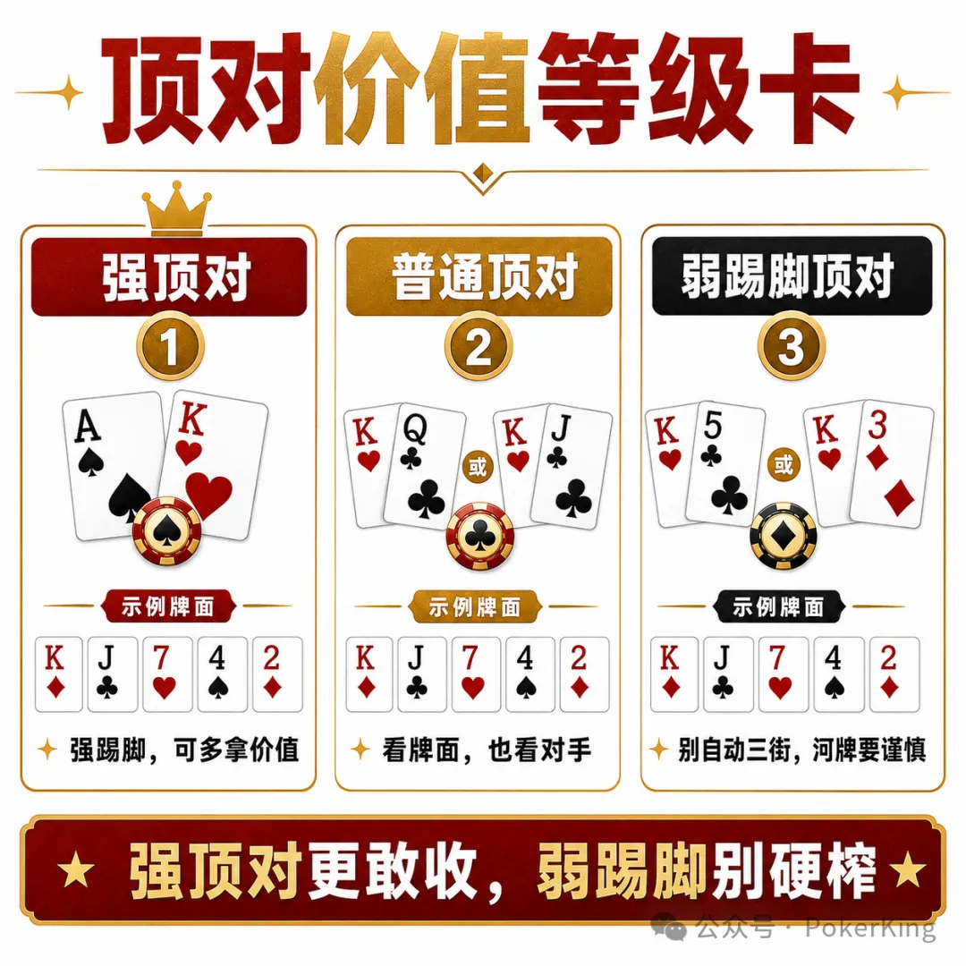 【DD扑克】中了顶对,到底该下几条街?别一把就软了