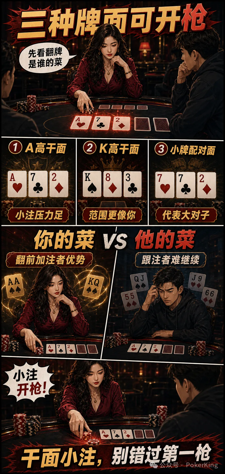 【DD扑克】翻牌第一枪该不该开?别只看自己中没中,先看牌面更像谁