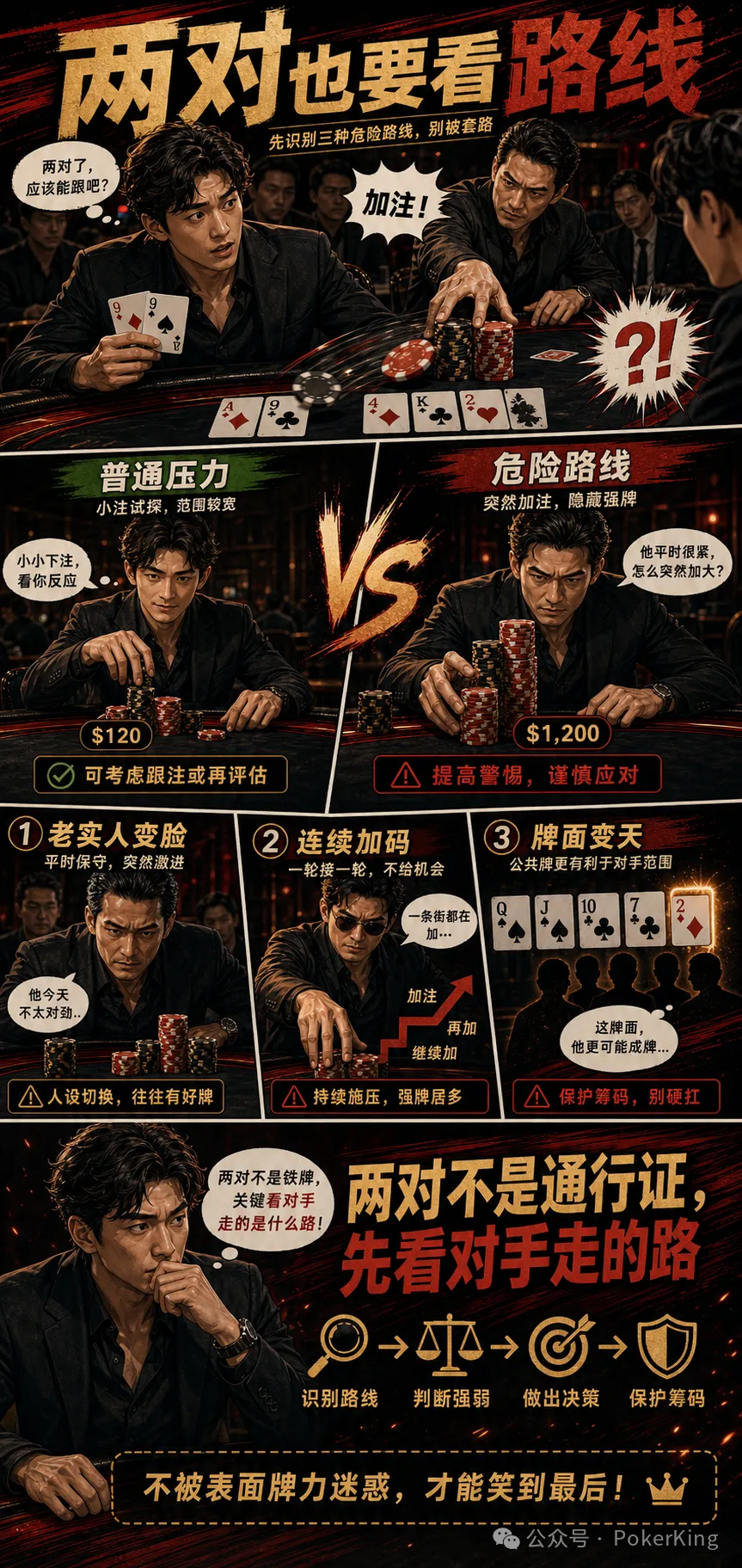 【DD扑克】两对被加注,为什么越看越危险?三条路线帮你重新估价