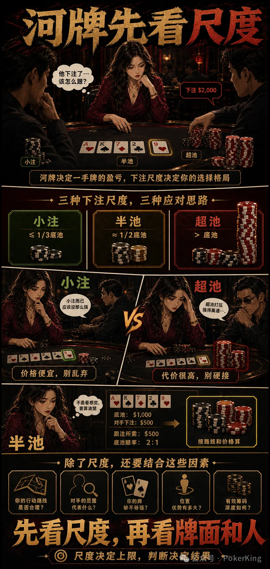 【DD扑克】河牌下注尺度的秘密:小注别乱弃,半池看路线,超池先敬三分