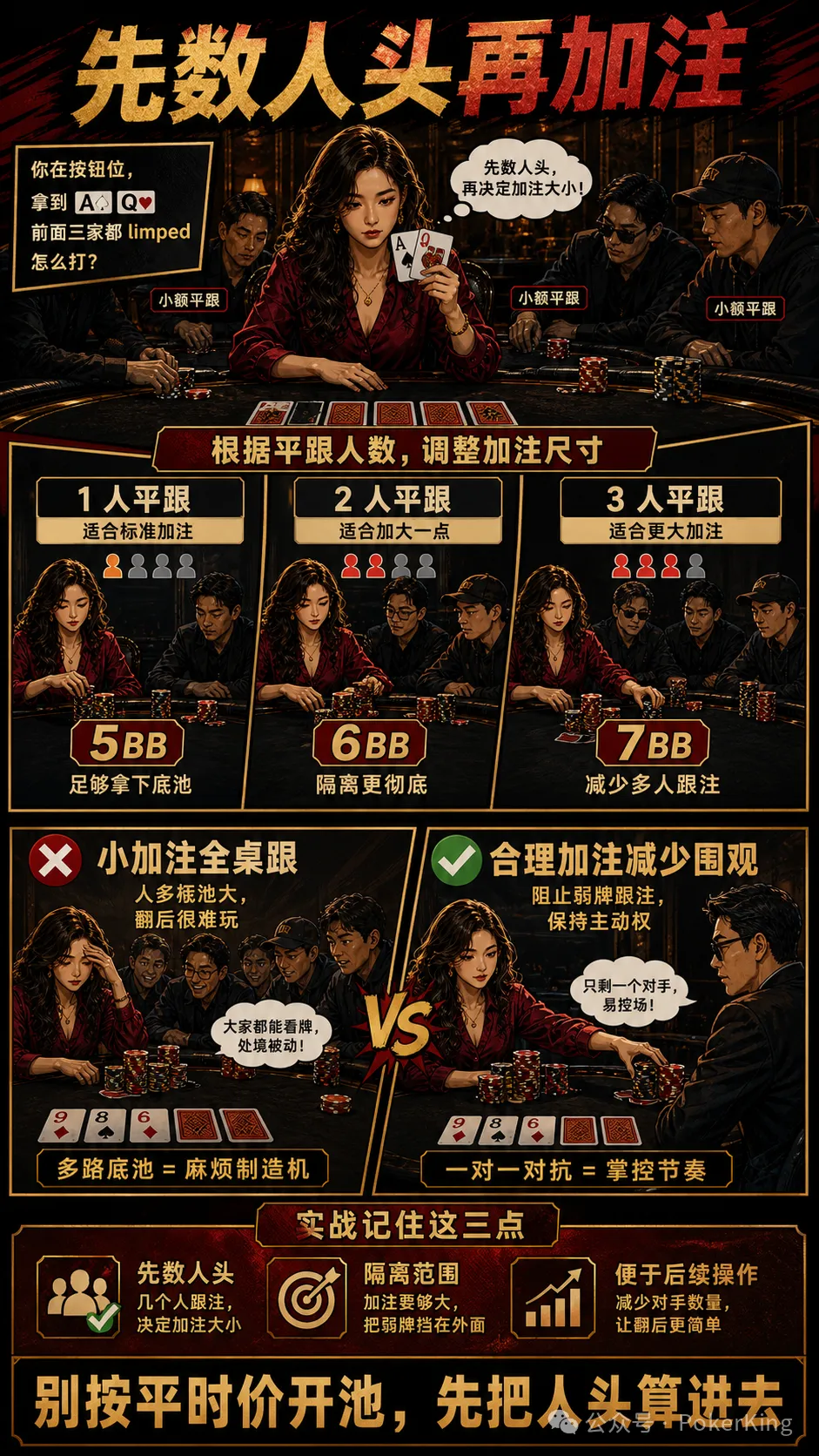 【DD扑克】多人平跟后怎么加注?先数人头,再看牌和位置